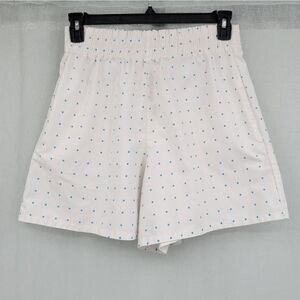 JUSTIN Allen Vintage 80s White with Blue polka dots High-waisted Shorts